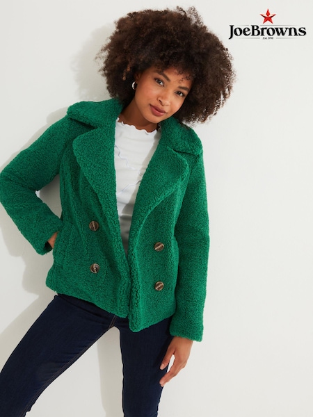 Joe Browns Green Cosy Cropped Teddy Coat (AD9152) | €72