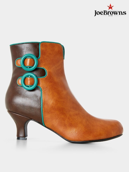 Joe Browns Brown Two Toned Buckle Detail Ankle Boots (AD9154) | €70