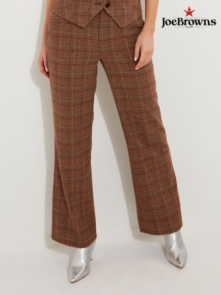 Joe Browns Brown Heritage Check Wide Leg Co-Ord Tailored Trousers (AD9163) | AED209