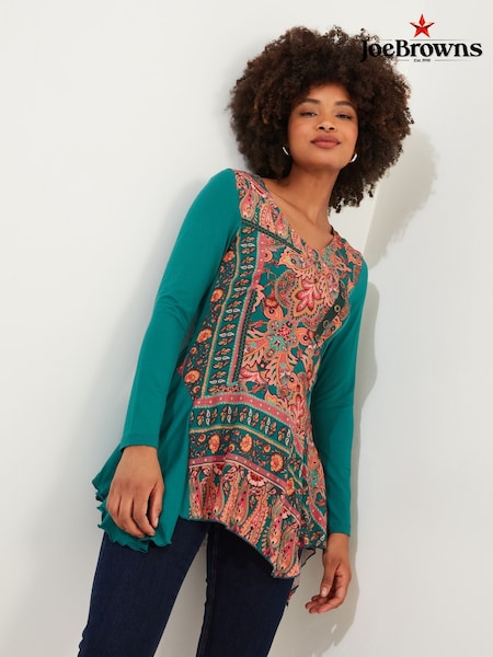 Joe Browns Handkerchief Hem Printed Jersey Tunic Top (AD9171) | 217 LEI
