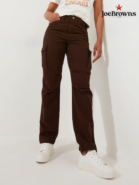 Joe Browns Woven Multipocket Chocolate Cargo 100% Cotton Trousers (AD9205) | 260 LEI