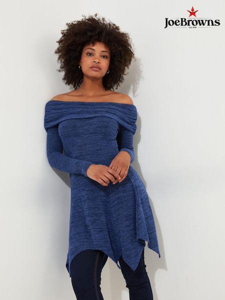 Joe Browns Blue Slim Fit Soft Jersey Bardot Jersey Tunic Top (AD9211) | €74