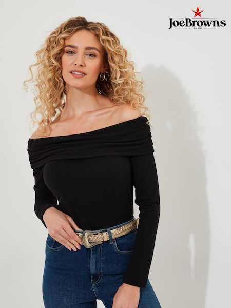 Joe Browns Black Slim Fit Classic Bardot Top (AD9248) | €30