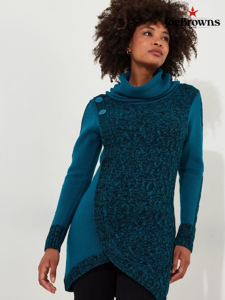 Joe Browns Green Two Tone Marl Funnel Neck Jumper Dress (AD9269) | €37