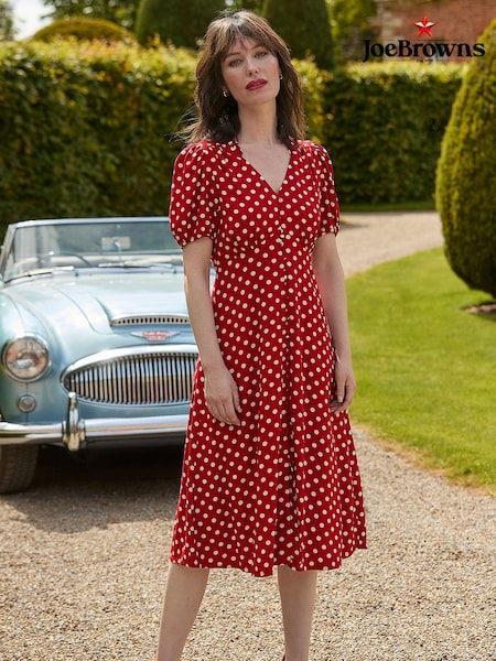 Joe Browns Vintage Polka Dot Button-Front Knee-Length Dress (AD9285) | 242 LEI