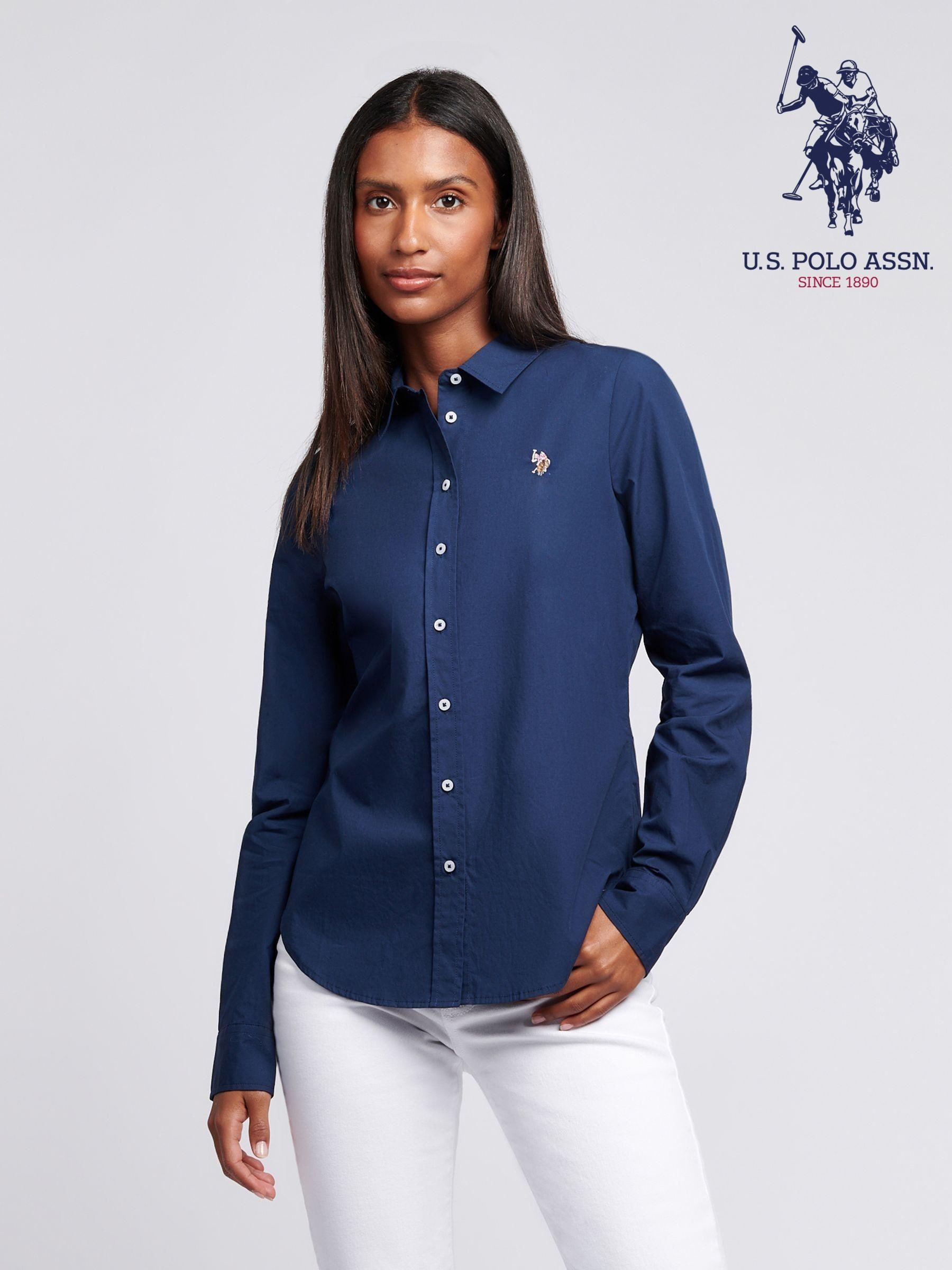 Women's long sleeve cotton polo shirts on sale