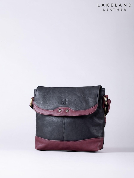 Lakeland Leather Black Hartsop Flapover Cross-Body Bag (AD9339) | $114