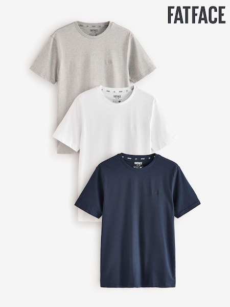 FatFace Navy Short Sleeve 100% Cotton T-Shirts 3 Pack (AD9352) | €50