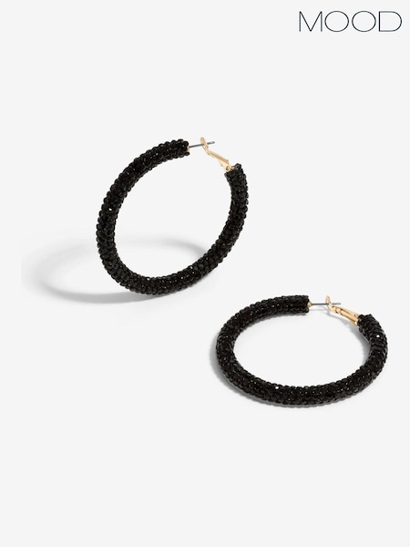 Mood Gold Tone Crystal Pave Tube Hoop Earrings (AD9538) | €11
