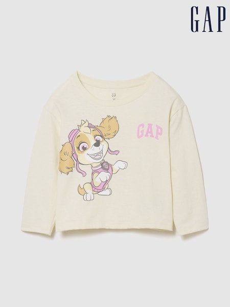 Cream - Gap Paw Patrol Logo Long Sleeve T-shirt (6mths-5yrs)