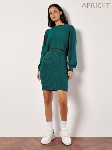 Apricot Green Cropped Batwing Jumper (AD9803) | €21.50