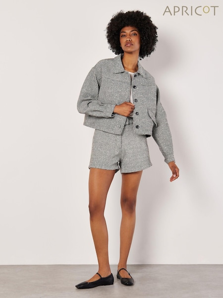 Apricot Black Textured Cropped Shacket (AD9812) | €30