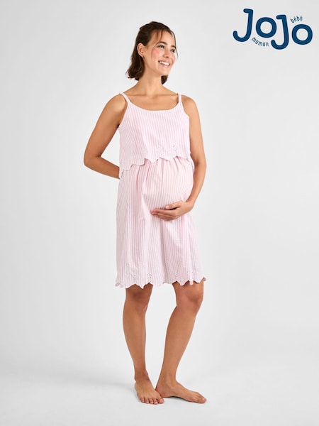 Jojo Maman Bébé Stripe Broderie Maternity & Nursing Nightdress (AD9947) | 23 650 тг