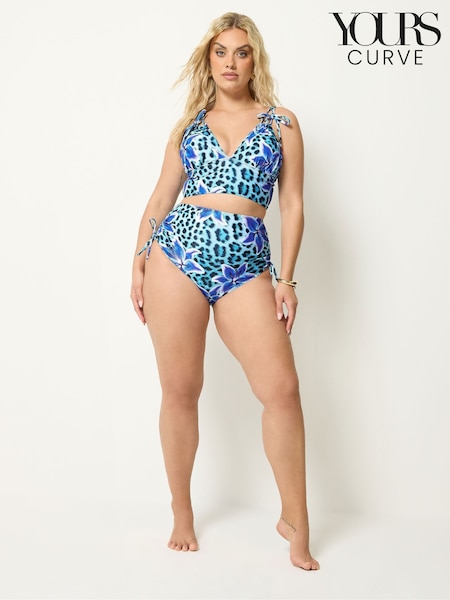 Blue - Yours Curve High Waist Tummy Control Bikini