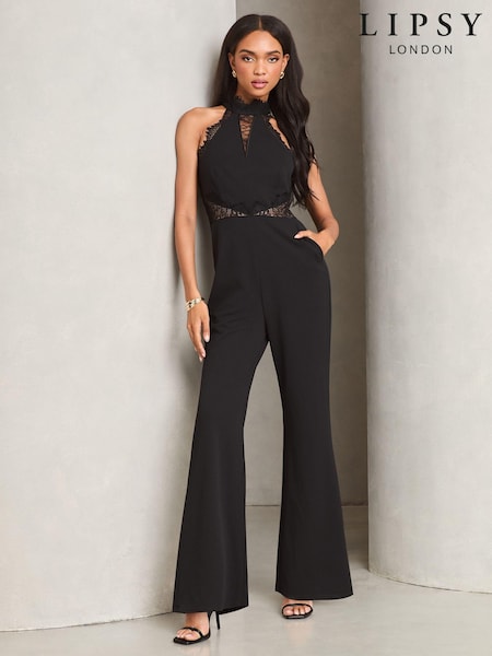 Lipsy Lace Insert Halter Tailored Jumpsuit (AE0142) | 134 €