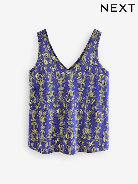 Blau/Gelb, Hummer-Print - Modal – lässige Weste (AE0364) | 16 €