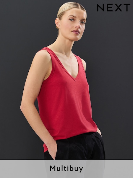 Red Modal Slouch Vest (AE0392) | €10