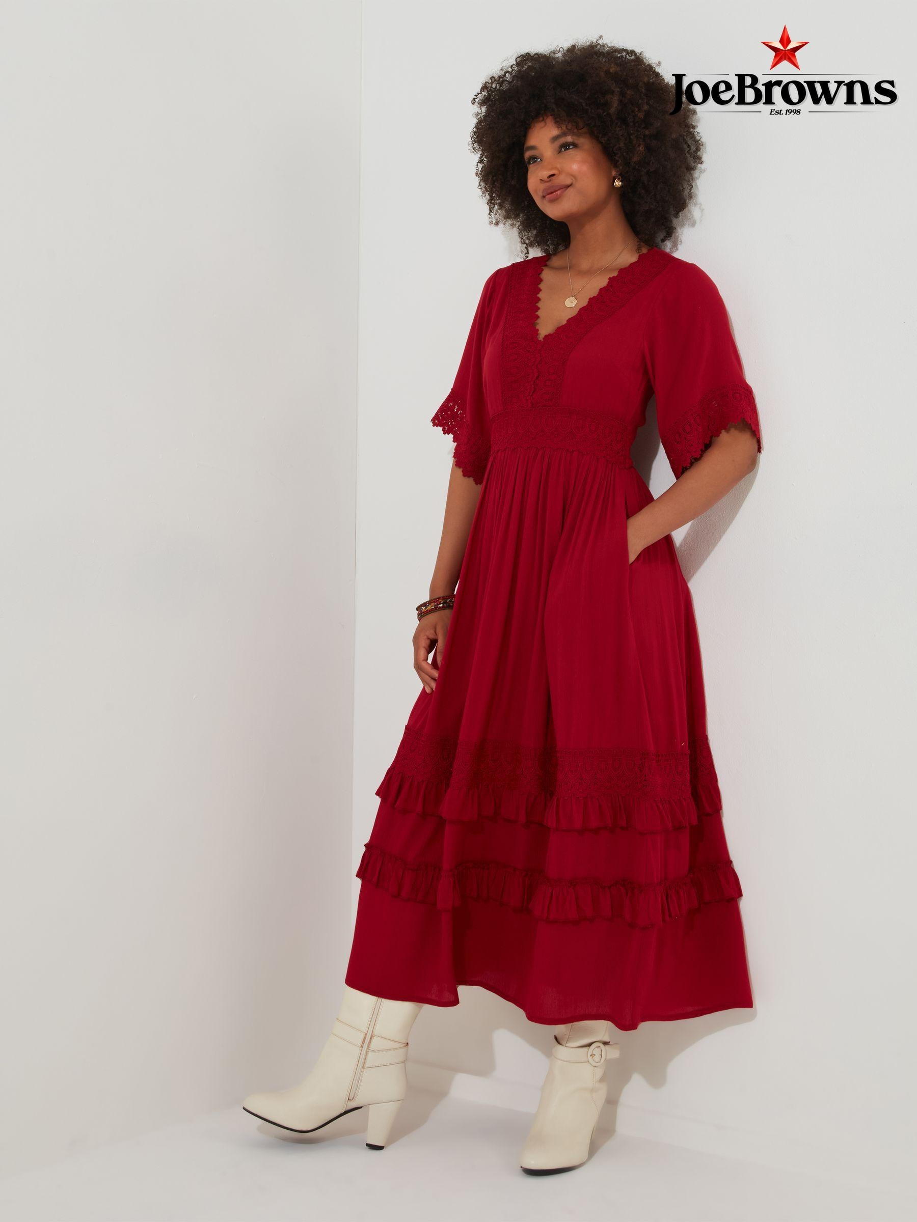 Red maxi lace dress new arrivals