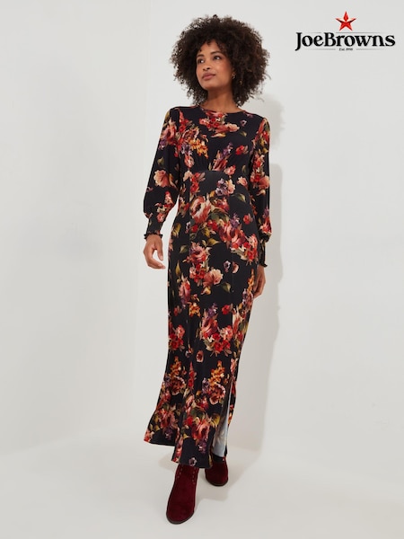 Оранжевый - Joe Browns Floral Print Tie Back Split Hem Jersey Maxi Dress (AE0471) | €43