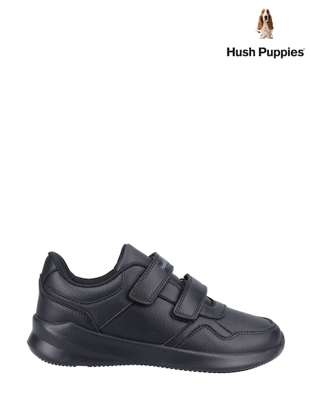 Black - Hush Puppies Marling Easy Senior School Shoes