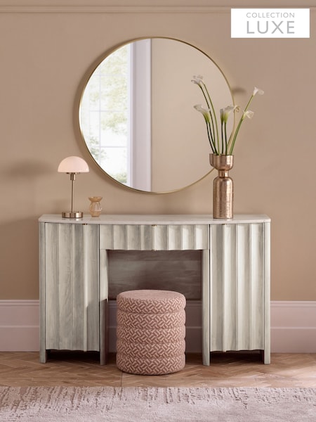 Collection Luxe Santa Fe Mango Wood And Marble Console Dressing Table