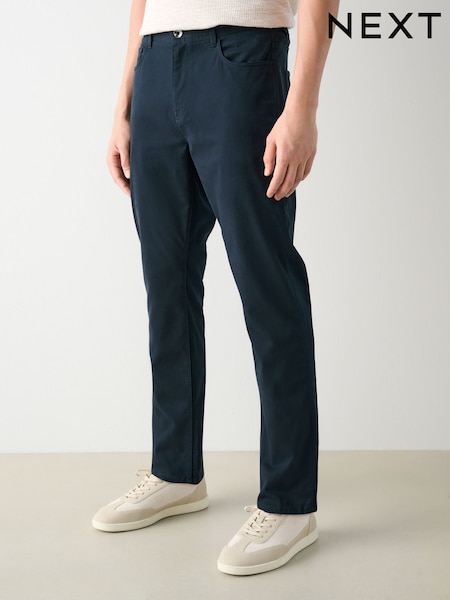 Azul marino - 5 Pocket Soft Touch Trousers (AE3357) | 40 €