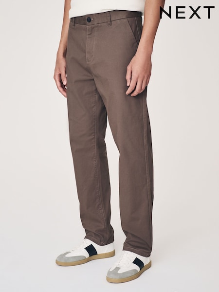 Truffle Brown Slim Fit Stretch Chinos Trousers (AE3475) | $38