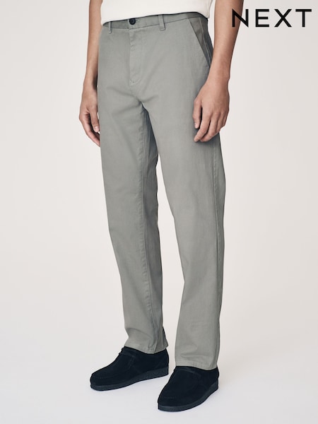Grey Light Straight Fit Stretch Chinos Trousers (AE3484) | €26