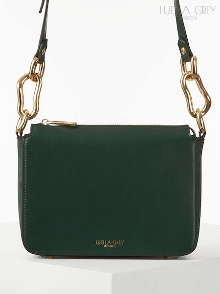 Luella Grey Green Margarita Zip Top Crossbody Bag (AE4092) | €113