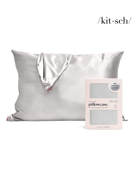 Kitsch Silver Satin Pillowcase (AE4408) | €22