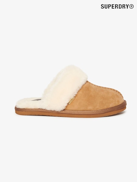 Superdry Brown Suede Mules Slippers (AE5542) | €42