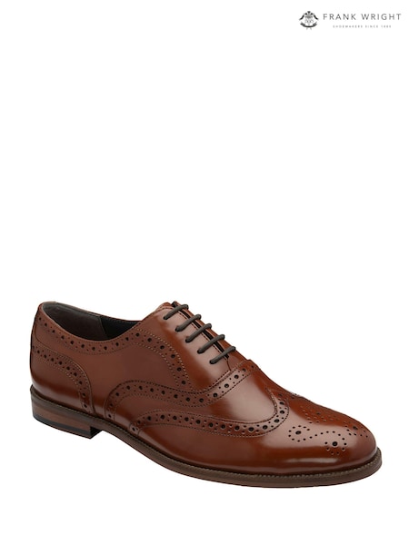 Frank Wright Brown Mens Leather Lace-Up Brogues (AE5547) | $140