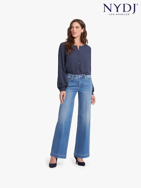 Albastru - NYDJ Teresa Wide Leg Jeans (AE5577) | 585 LEI