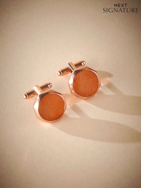 ローズ クォーツ - Signature Tigers Eye Cufflinks (AE5695) | ¥ 4,340