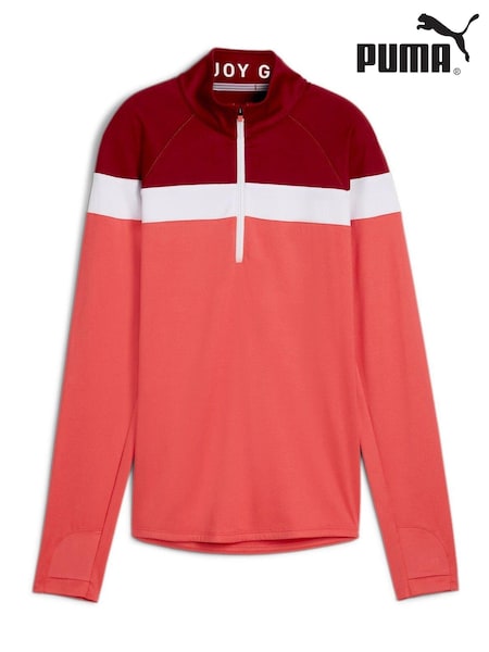 Roșu - Top subțire pentru golf cu fermoar scurt Puma Femei (AE5792) | 229 LEI