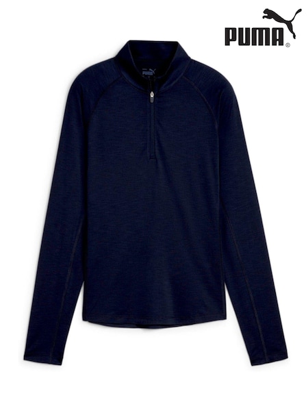 Albastru - Bluză de molton neagră Puma You-V pentru femei, golf, cu fermoar 1/4 (AE5828) | 335 LEI