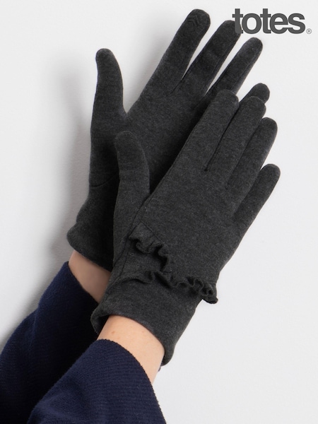 Totes Ladies Isotoner Thermal Smartouch Winter Gloves with Ruffle (AE5940) | €28
