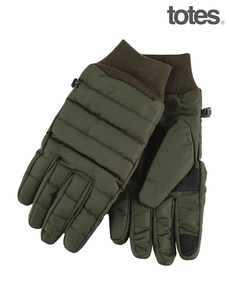 Verde - Totes Mens Isotoner Water Repellent Padded Gloves With Ribbed Cuff (AE5942) | 28 €
