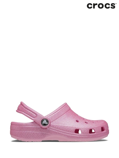 Crocs Pink Glitter Kids Classic Clogs (AE5997) | ₪201
