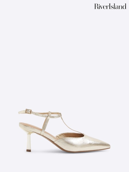 River Island T Strap Mid Heel Courts (AE6074) | €25