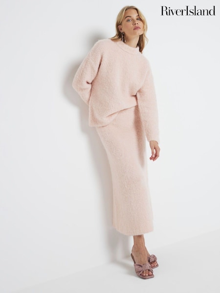 River Island Pink Crew Neck Knit Jumper (AE6085) | AED131