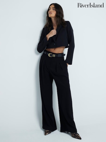 River Island Pleated Wide Leg Trousers (AE6088) | €63