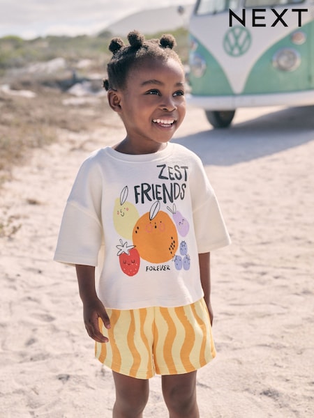 Cream Fruit Character Top & Shorts Set (3mths-7yrs) (AE6178) | €17 - €22