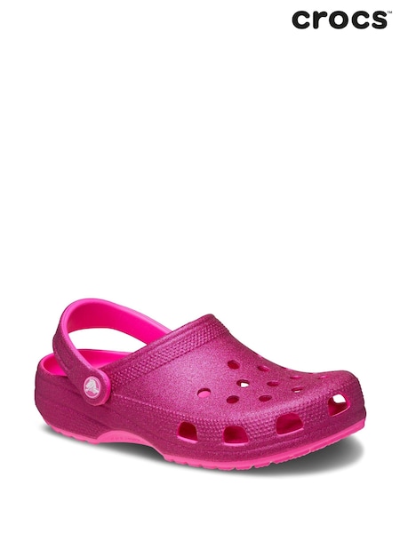 Crocs Pink Classic Glitter Clogs (AE6206) | AED145