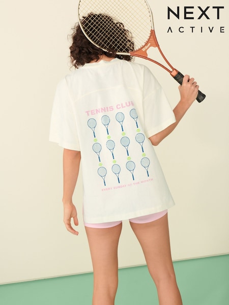 Ecru White Oversized 100% Cotton T-Shirt (AE6277) | €28