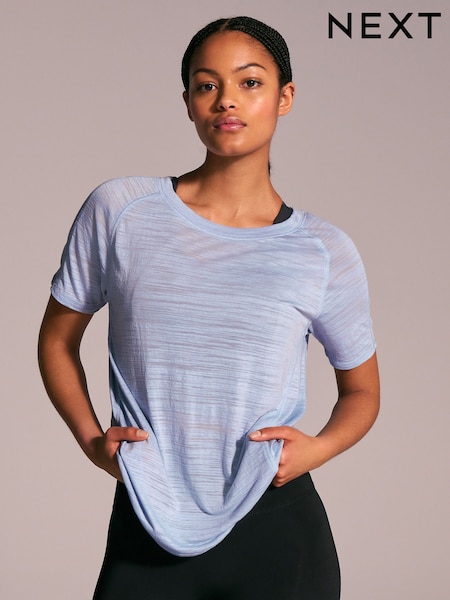 Pale Blue Crew Neck Lightweight Short Sleeve T-Shirt (AE6278) | SGD 28