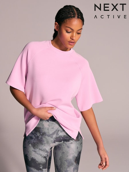 وردي فاتح - Active Modal Longline T-shirt (AE6287) | ‏155 ر.س.‏