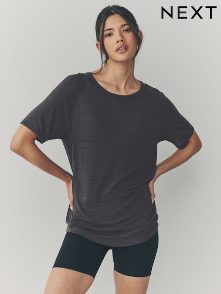 Charcoal Grey Crew Neck Lightweight Short Sleeve T-Shirt (AE6302) | 72 QAR