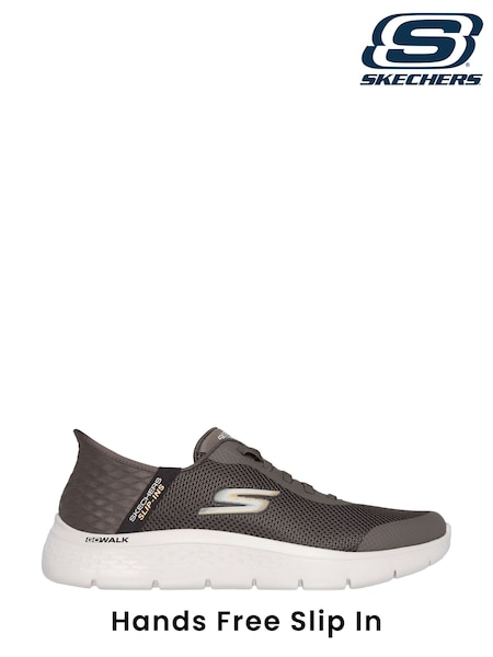 Skechers Brown Go Walk Flex Hands Up Slip In Trainers (AE6340) | €106