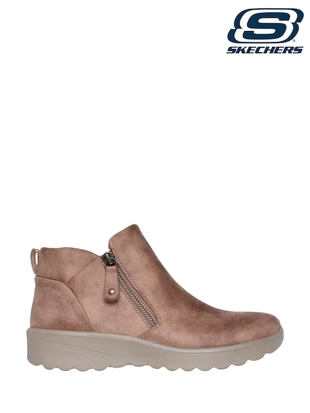 Skechers Brown Lovely Vibe Fall In Bloom Ankle Boots (AE6348) | SGD 105